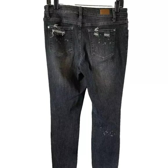 Judy Blue Women's Jeans Boyfriend Fit Distressed Black Denim Size 7/28 Stretch - Picture 2 of 10